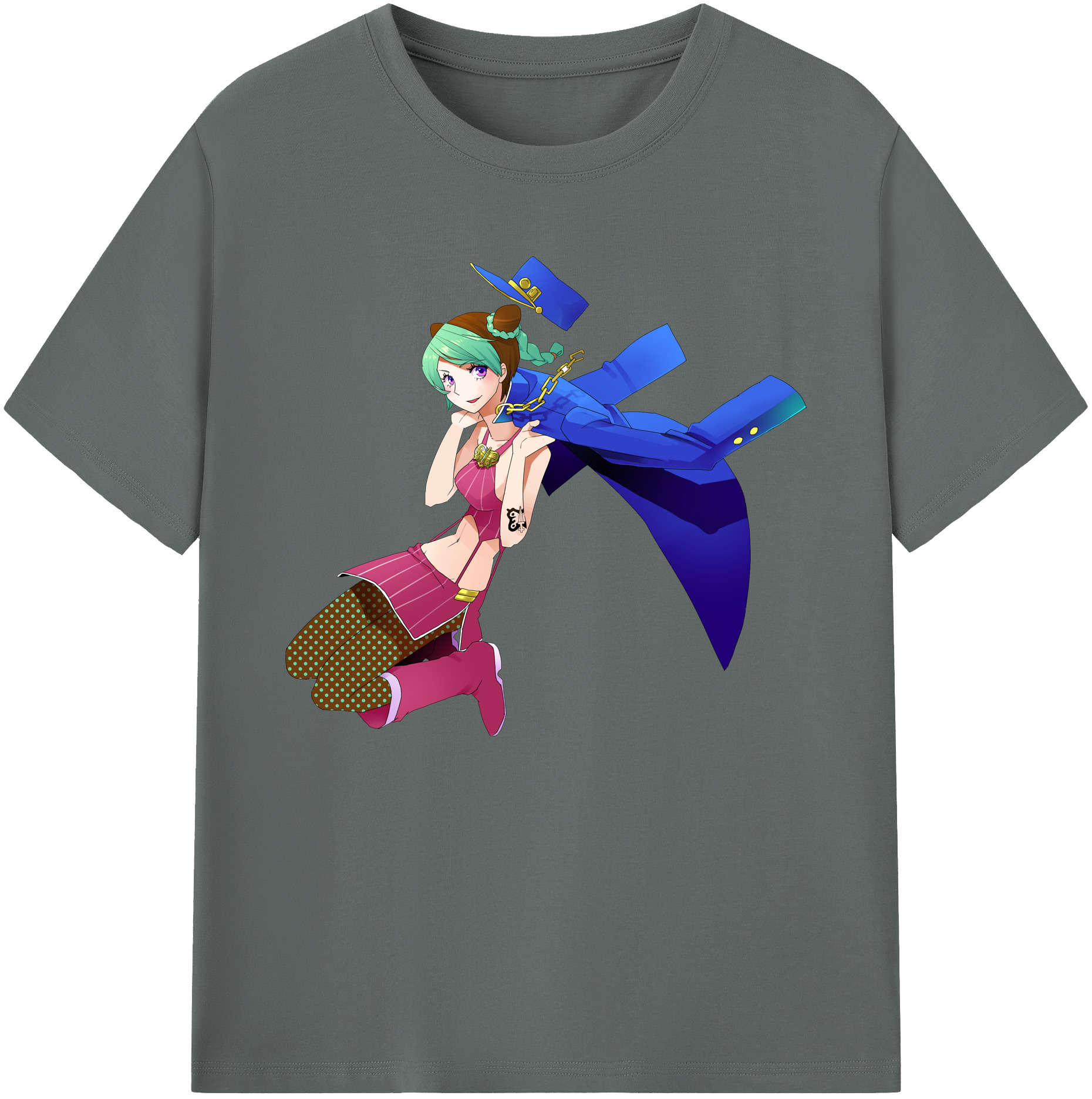 （画像用） "ジョジョの奇妙な冒険 くうじょう ジョリーン JoJo's Bizarre Adventure Jolyne Cujoh " 綿100％ メンズ半袖Tシャツ｜肌触りやわらか＆通気性